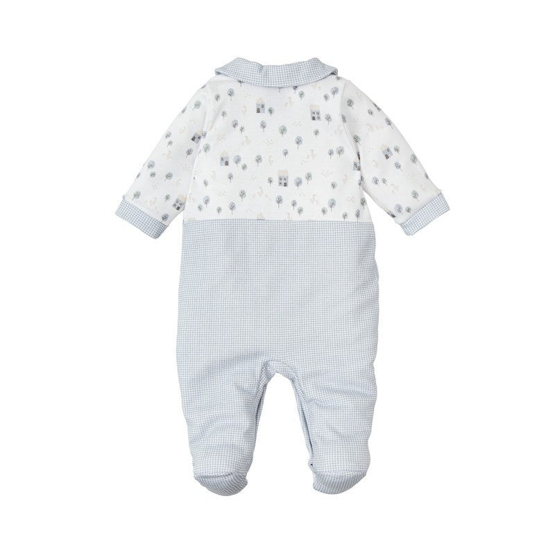 Unisex Cotton Knitted Babygrow - Mist Blue