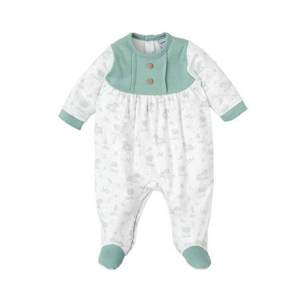 Unisex Cotton Knitted Babygrow - Dusty Green