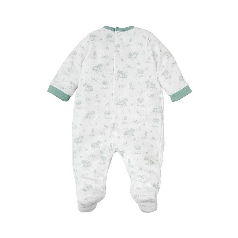 Unisex Cotton Knitted Babygrow - Dusty Green