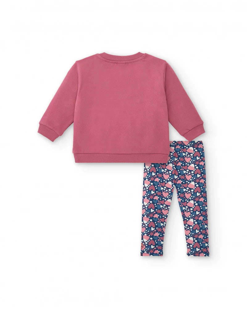 Freezy Sweatshirt And Leggings - Pink