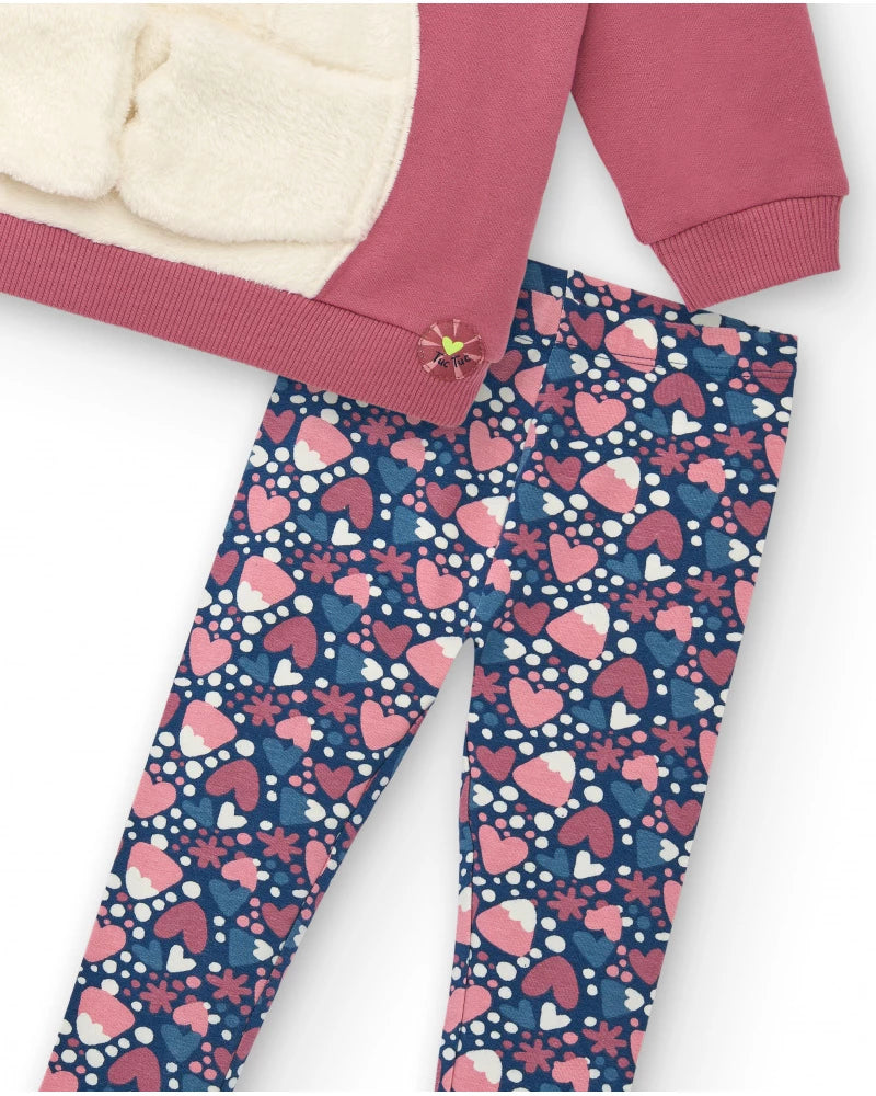 Freezy Sweatshirt And Leggings - Pink