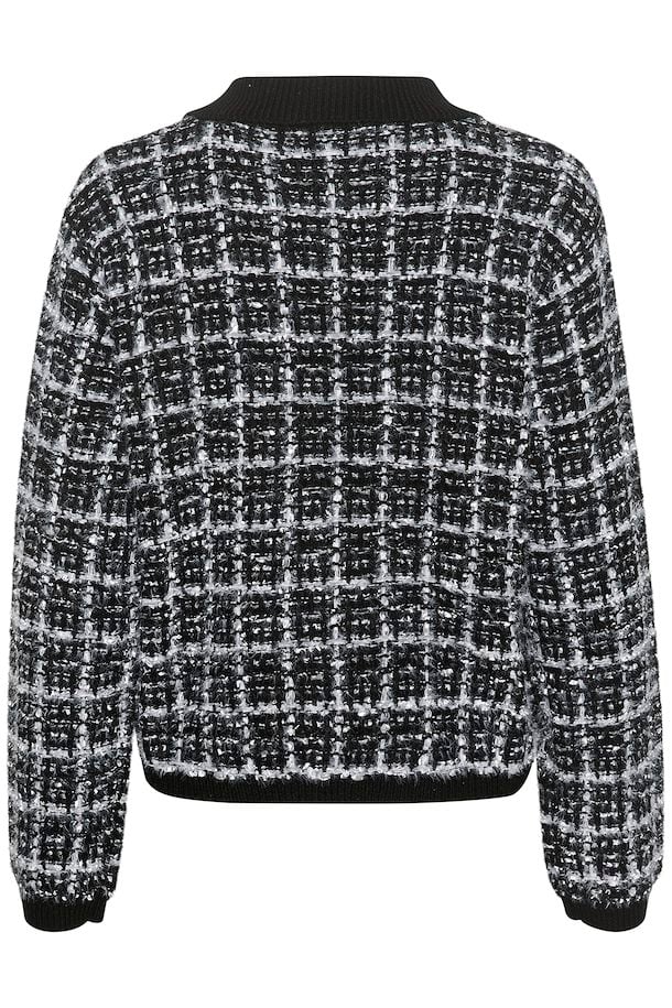 Bilo Tweed Cardigan - Pitch Black Check