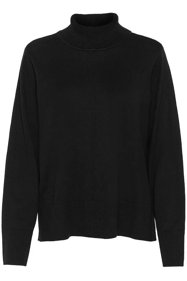 Anva Roll Neck Jumper - Pitch Black