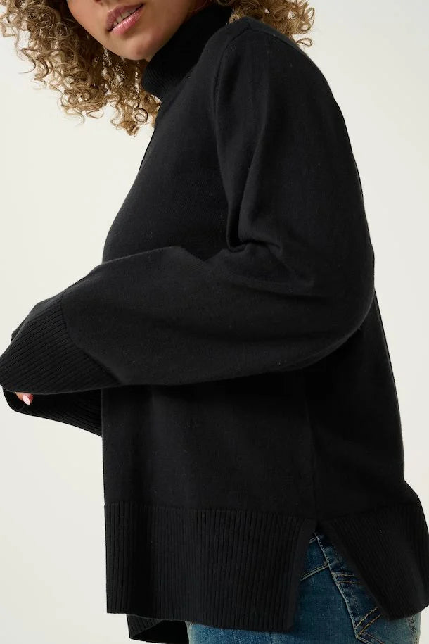 Anva Roll Neck Jumper - Pitch Black