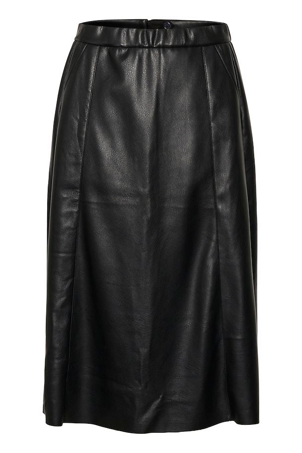 Ariana Leatherette Skirt - Pitch Black