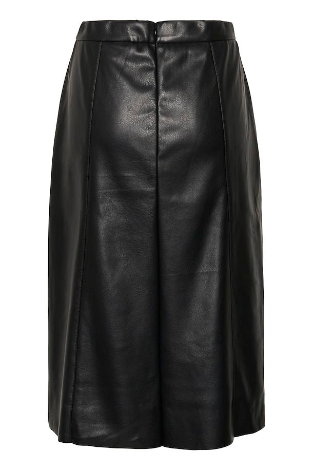 Ariana Leatherette Skirt - Pitch Black