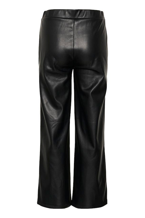 Ariana 7/8 Len Leatherette Trouser - Pitch Black