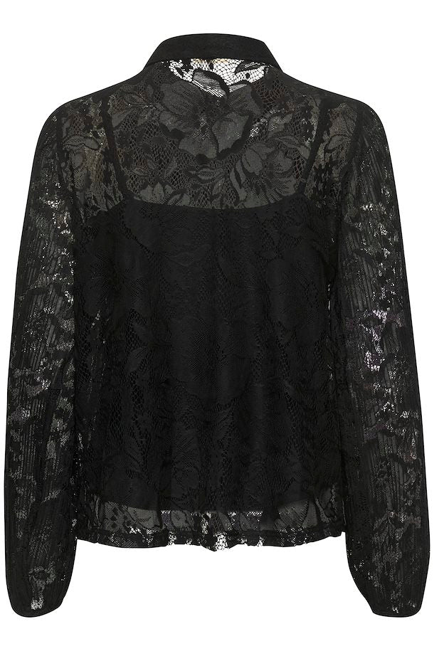 Kanni Lace Shirt - Pitch Black