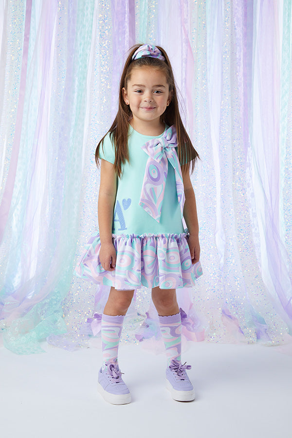 Noelle Pastel Print Knee High Sock - Lilac