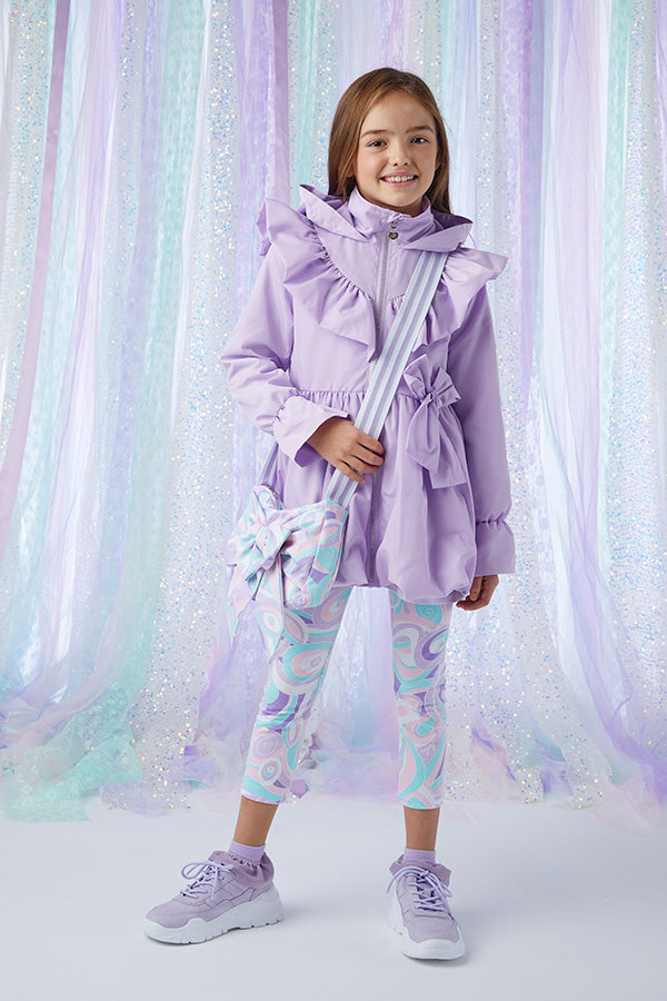 Natalie Solid Bow Jacket - Lilac