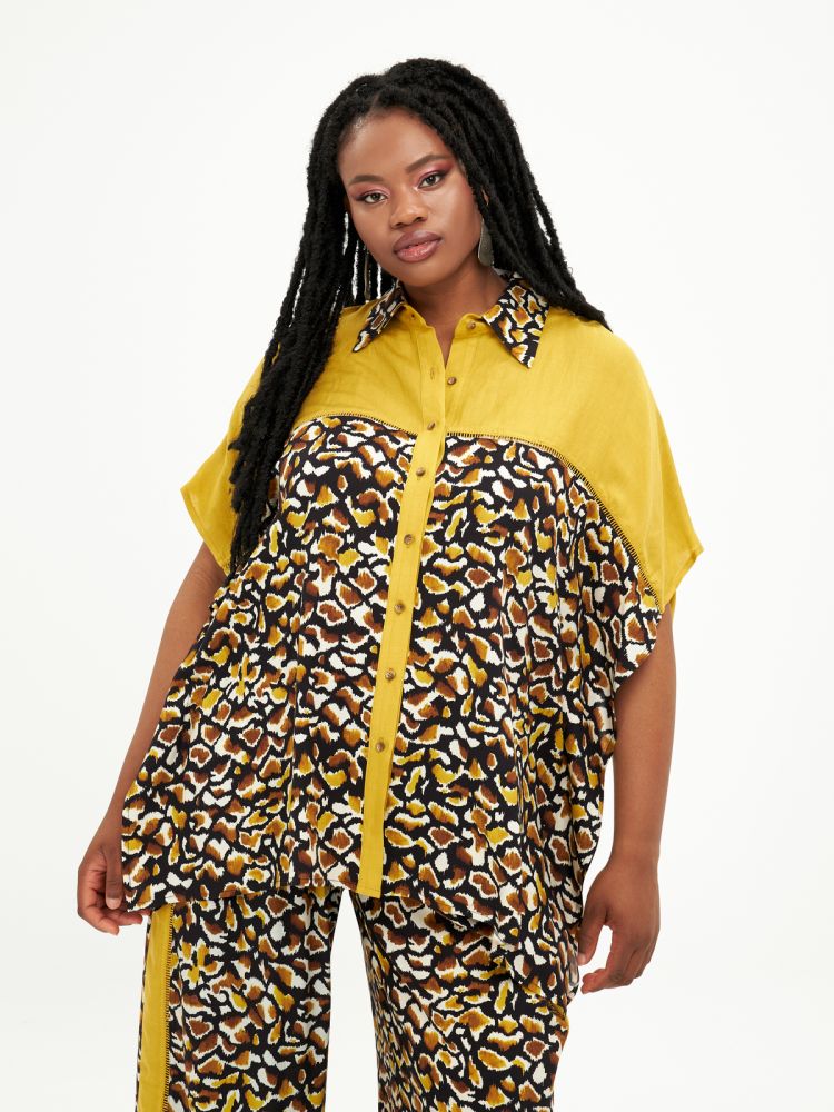 MAT MUSARD PRINT SHIRT - Mustard