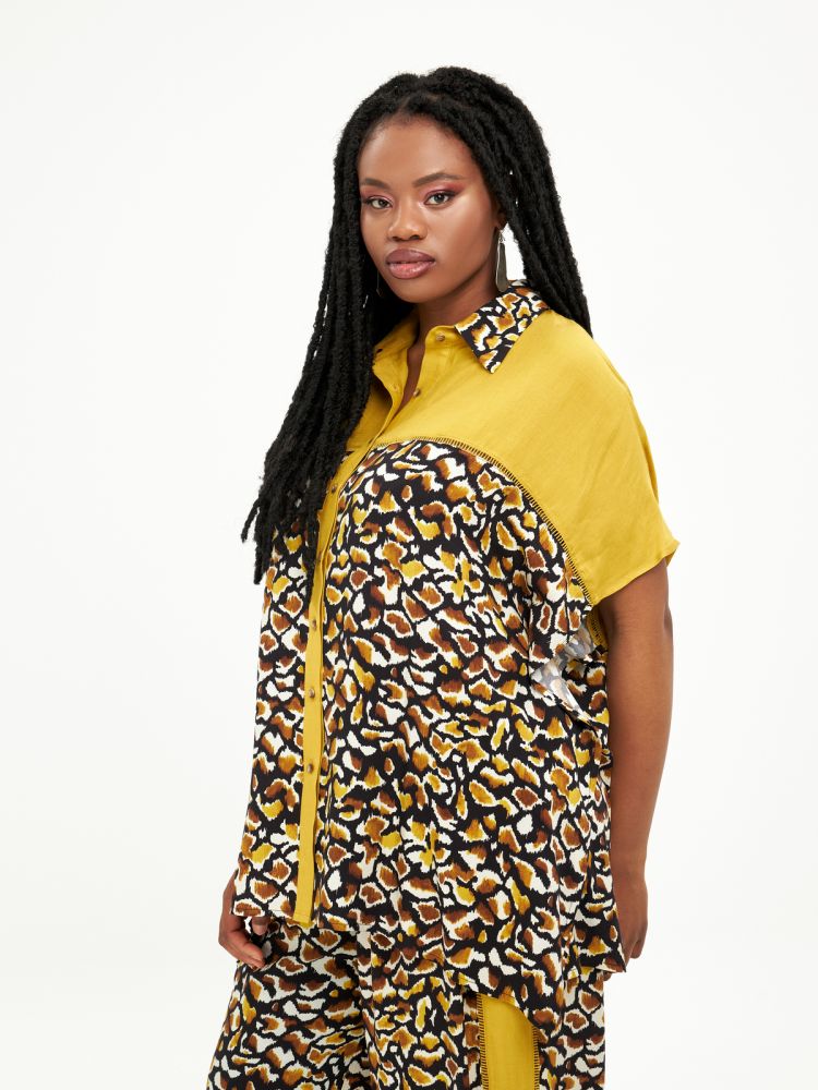 MAT MUSARD PRINT SHIRT - Mustard