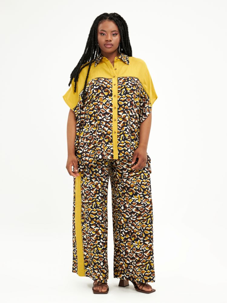 MAT MUSARD PRINT SHIRT - Mustard