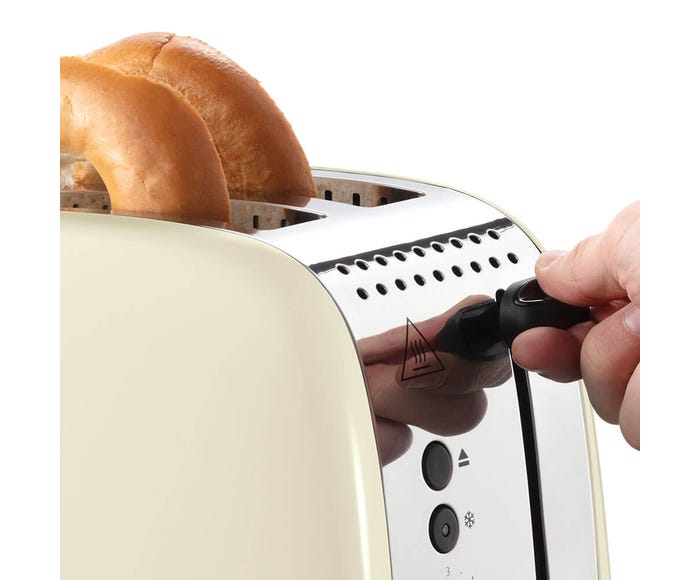 Stainless Steel Toaster 2 Slice - Cream