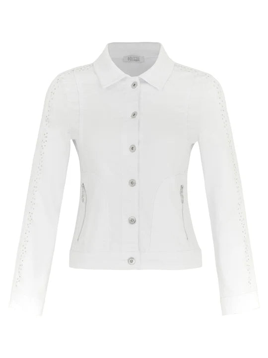 Rhinestone Sleeves Jacket - White