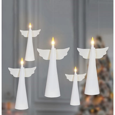 Set of 5 15cm White Floating Angels