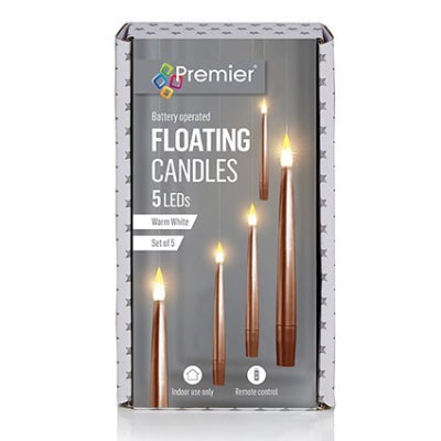 5 Piece Floating Candle Set - Rose Gold