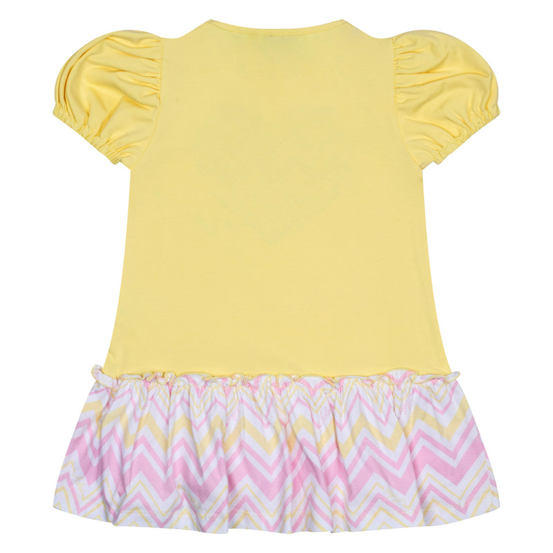 Laura Chevron Heart Dress - Lemon Cake