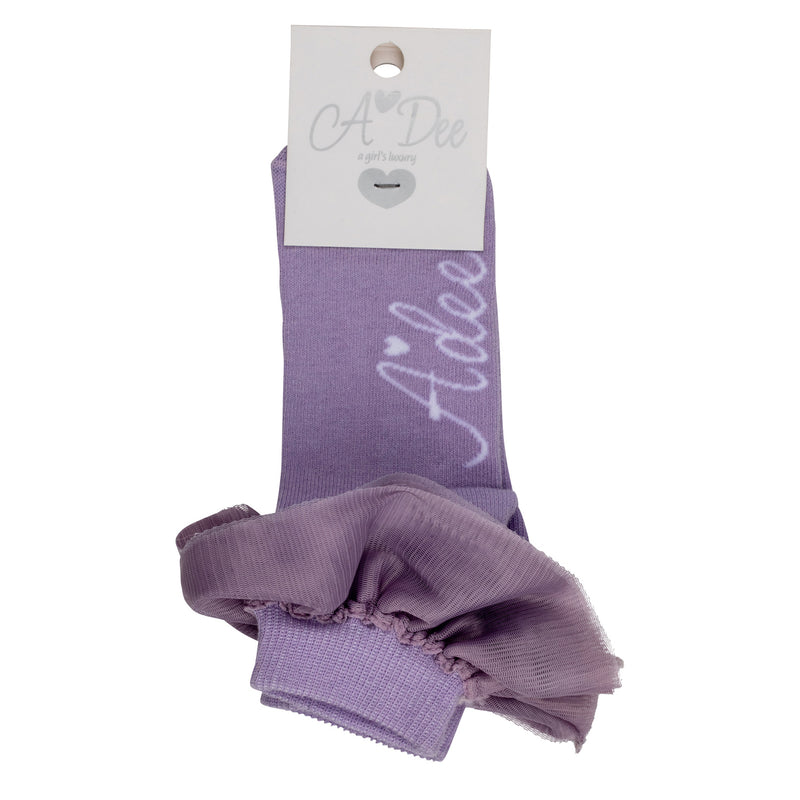 Nova Tulle Ankle Sock - Lilac