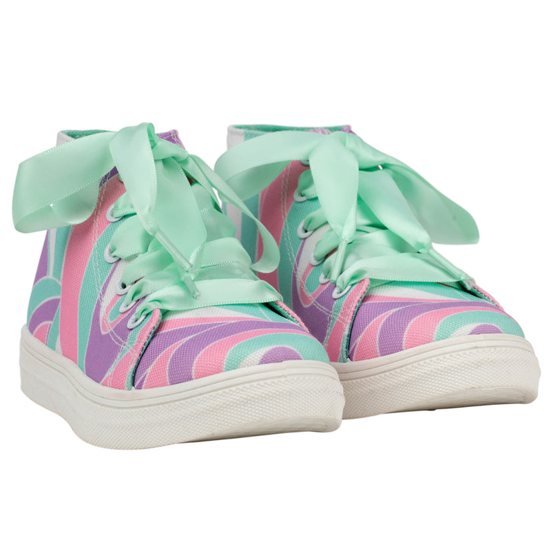 Jazzy Printed Canvas High Top - Lilac