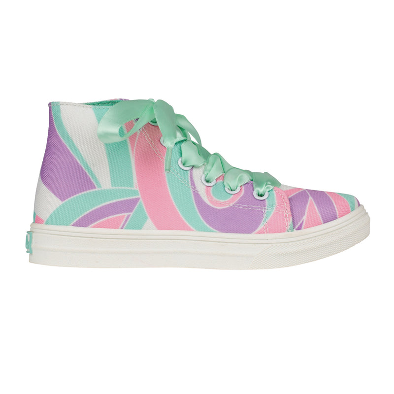 Jazzy Printed Canvas High Top - Lilac