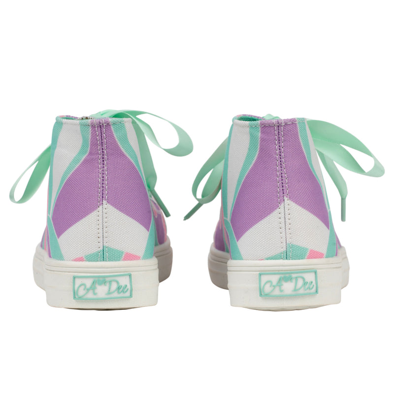 Jazzy Printed Canvas High Top - Lilac