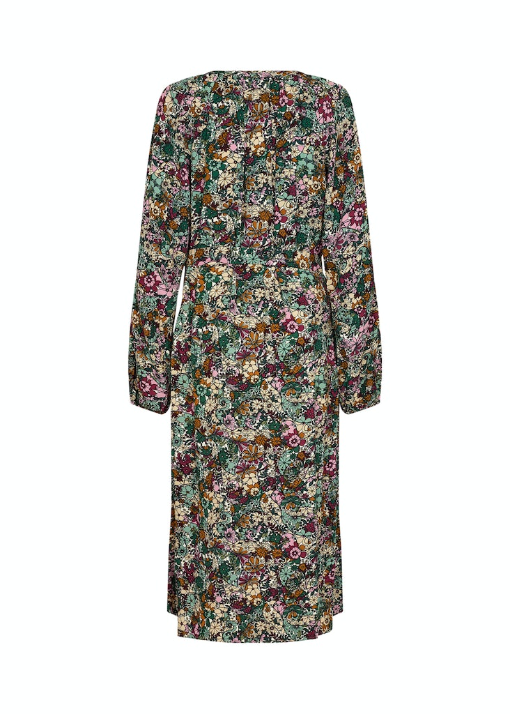 Tasia All Over Print Dress - Shady Green