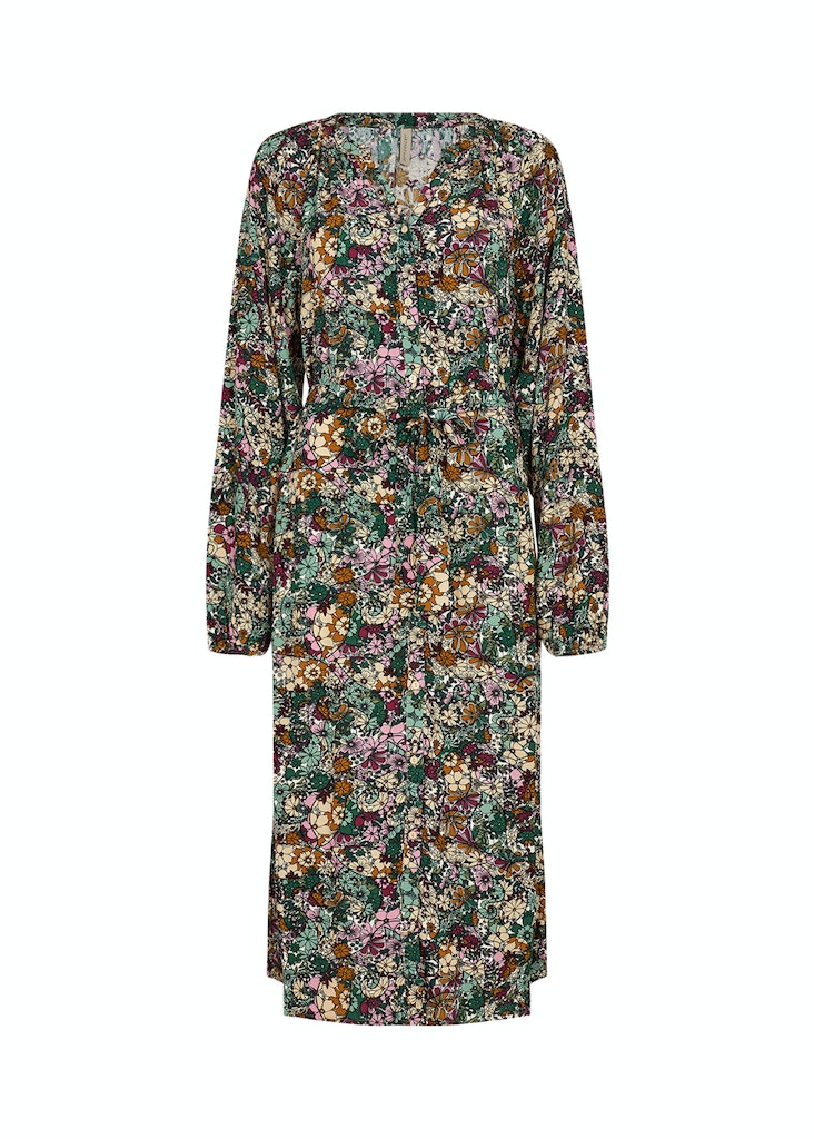 Tasia All Over Print Dress - Shady Green