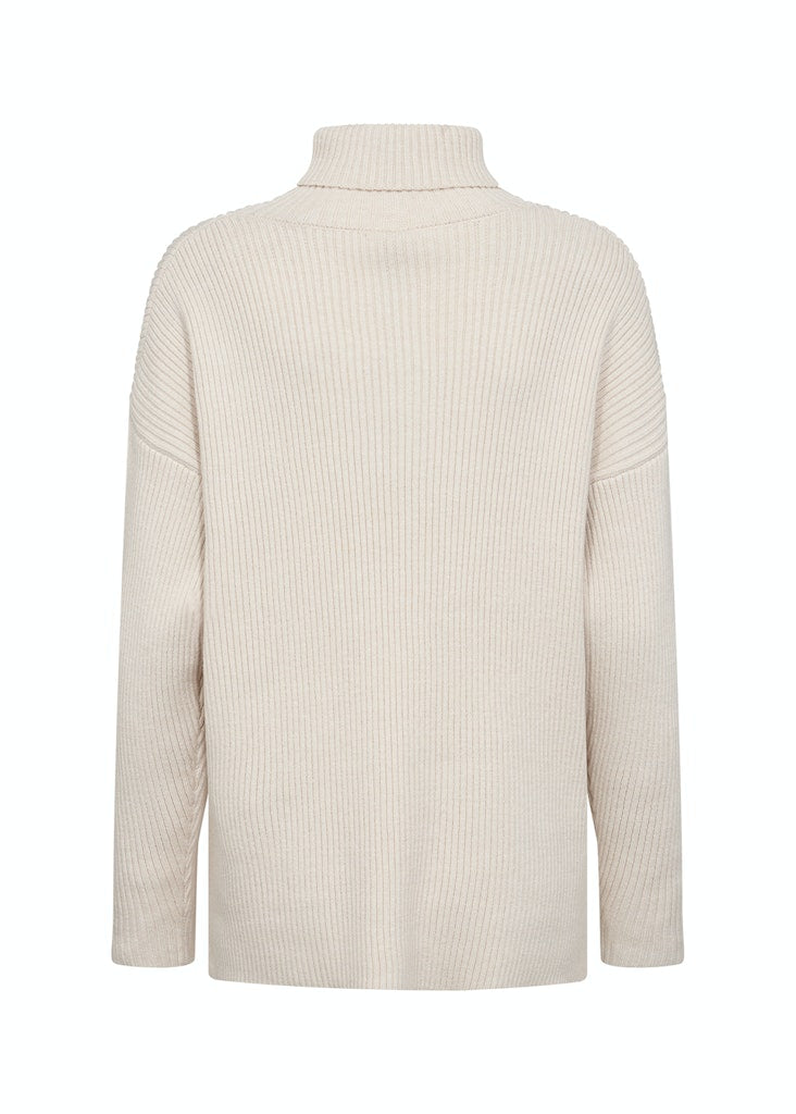 Kanita 8 Roll Neck Jumper - Cream Melange