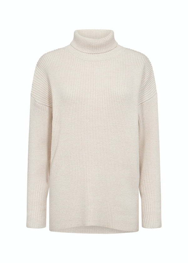 Kanita 8 Roll Neck Jumper - Cream Melange