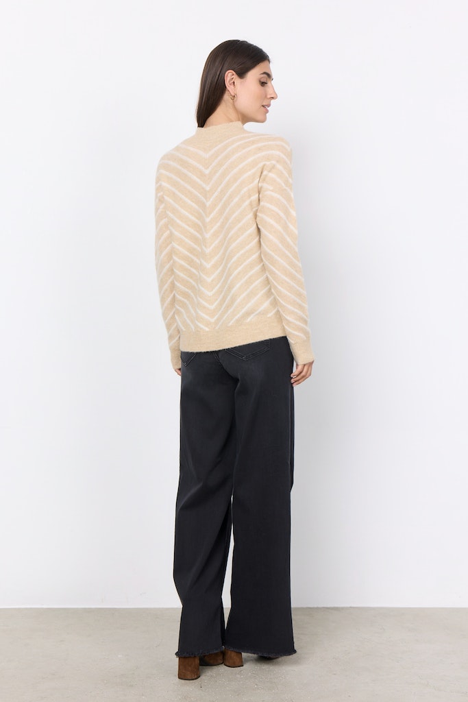 Nessie 53 High Neck Jumper - Sand Melange