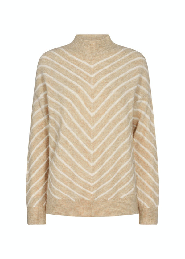 Nessie 53 High Neck Jumper - Sand Melange