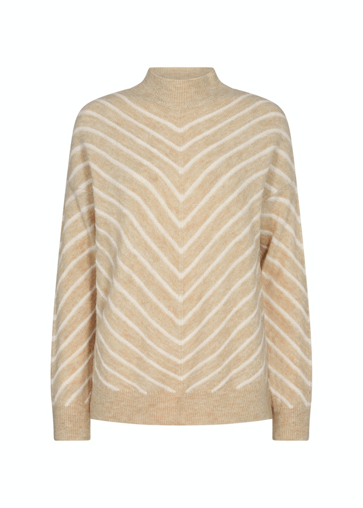 Nessie 53 High Neck Jumper - Sand Melange