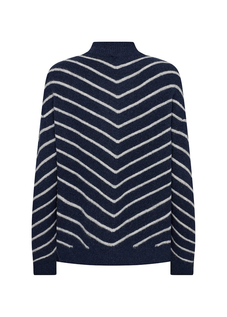 NESSIE STRIPE 53 PULLOVER - Blue Iris Melange