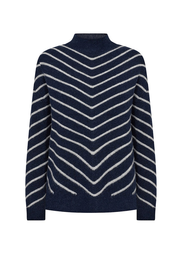 NESSIE STRIPE 53 PULLOVER - Blue Iris Melange