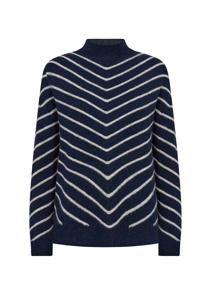 NESSIE STRIPE 53 PULLOVER - Blue Iris Melange