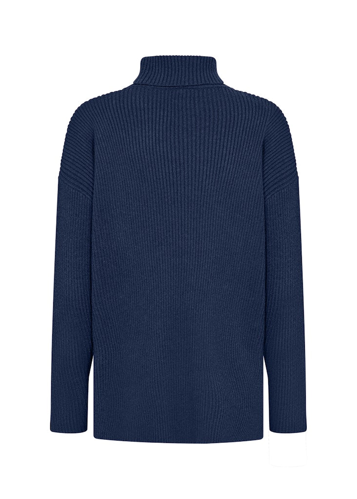 Kanita 8 Roll Neck Jumper - Blue Iris Melange