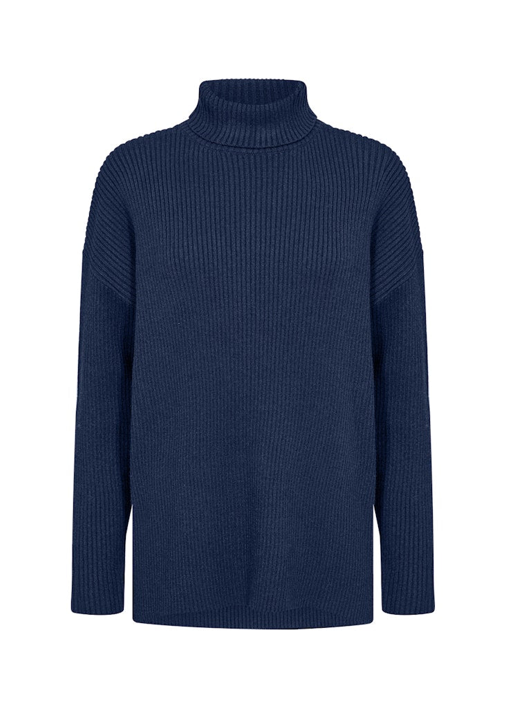 Kanita 8 Roll Neck Jumper - Blue Iris Melange