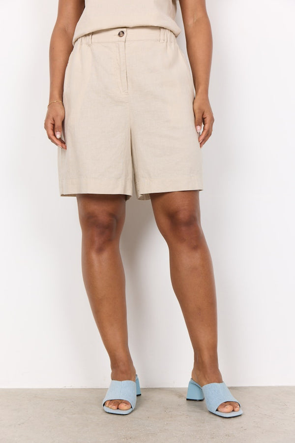 Ina Linen Mix Loose Shorts - Sand