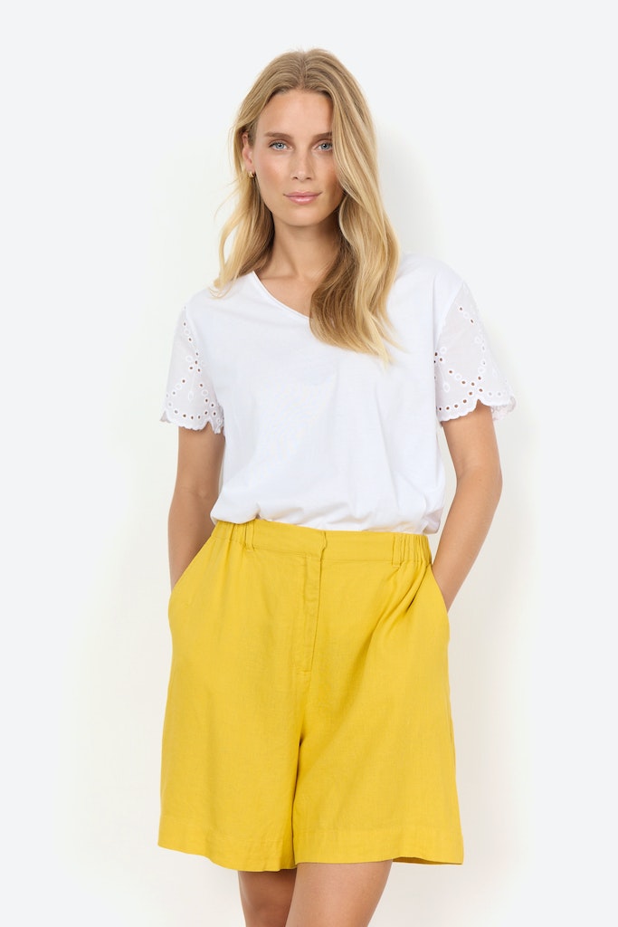 Ina Linen Mix Loose Shorts - Golden Yellow