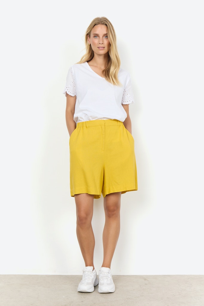 Ina Linen Mix Loose Shorts - Golden Yellow