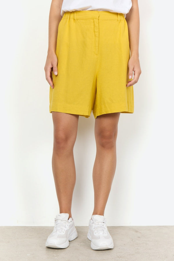 Ina Linen Mix Loose Shorts - Golden Yellow