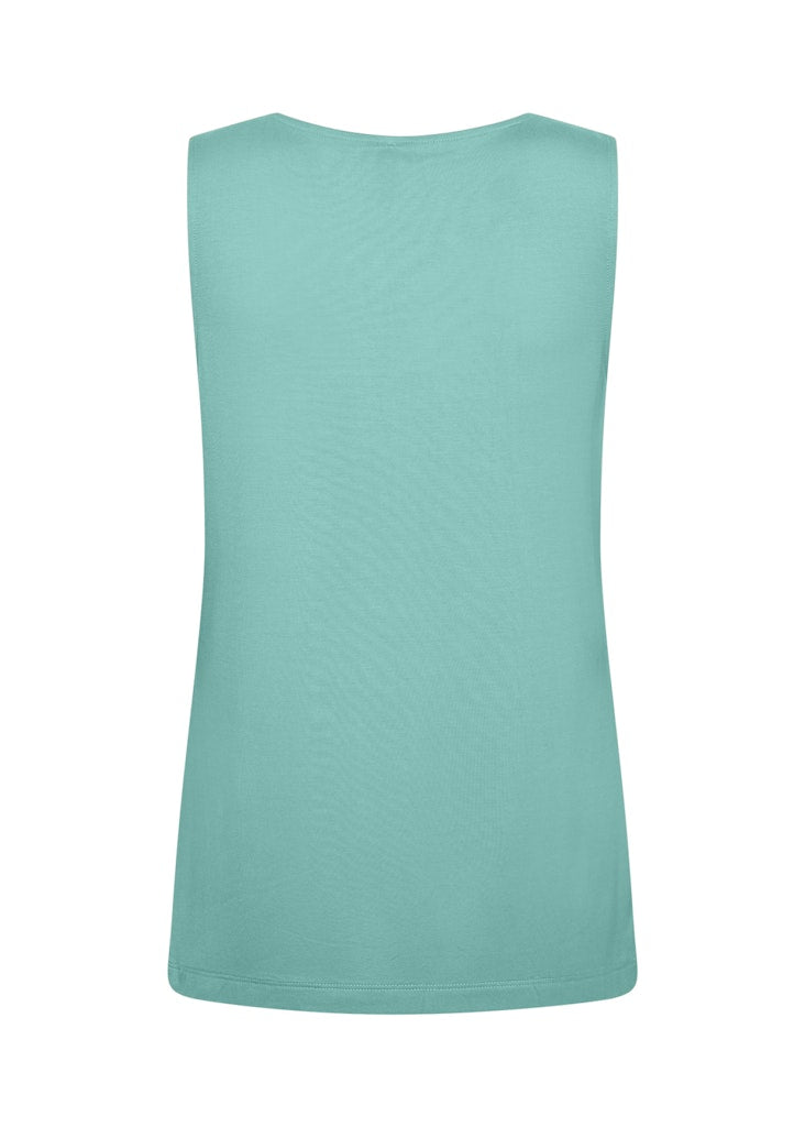 Marica V Neck Sleeveless Top - Aqua