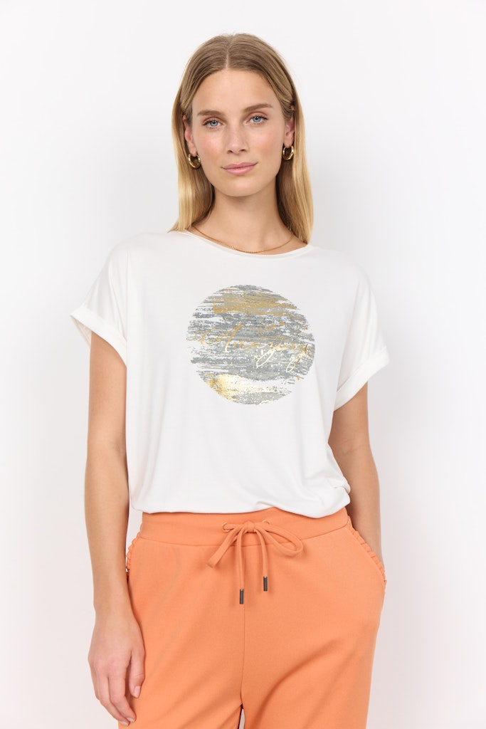 Marica Front Print T-Shirt - Misty