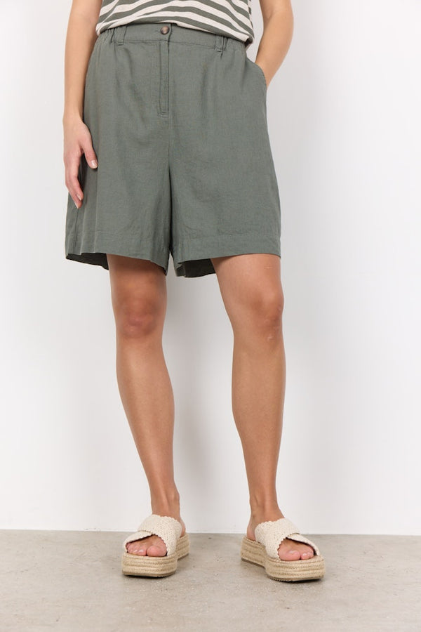 Ina Linen Mix Loose Shorts - Misty