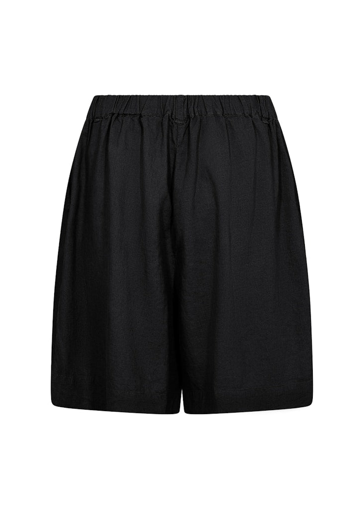 Ina Linen Mix Loose Shorts - Black