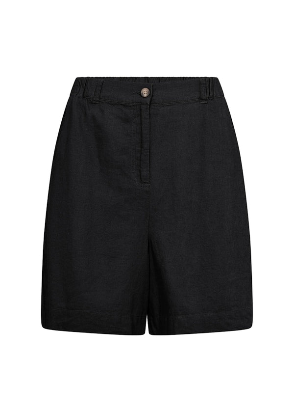 Ina Linen Mix Loose Shorts - Black