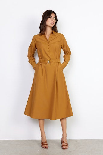 Netti Button Planket Dress - Golden Yellow