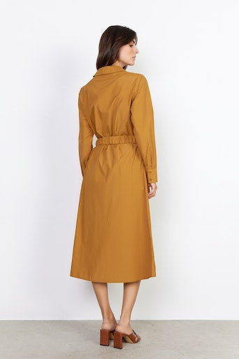 Netti Button Planket Dress - Golden Yellow