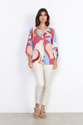 Mindy 1 Print Shirt - Berry